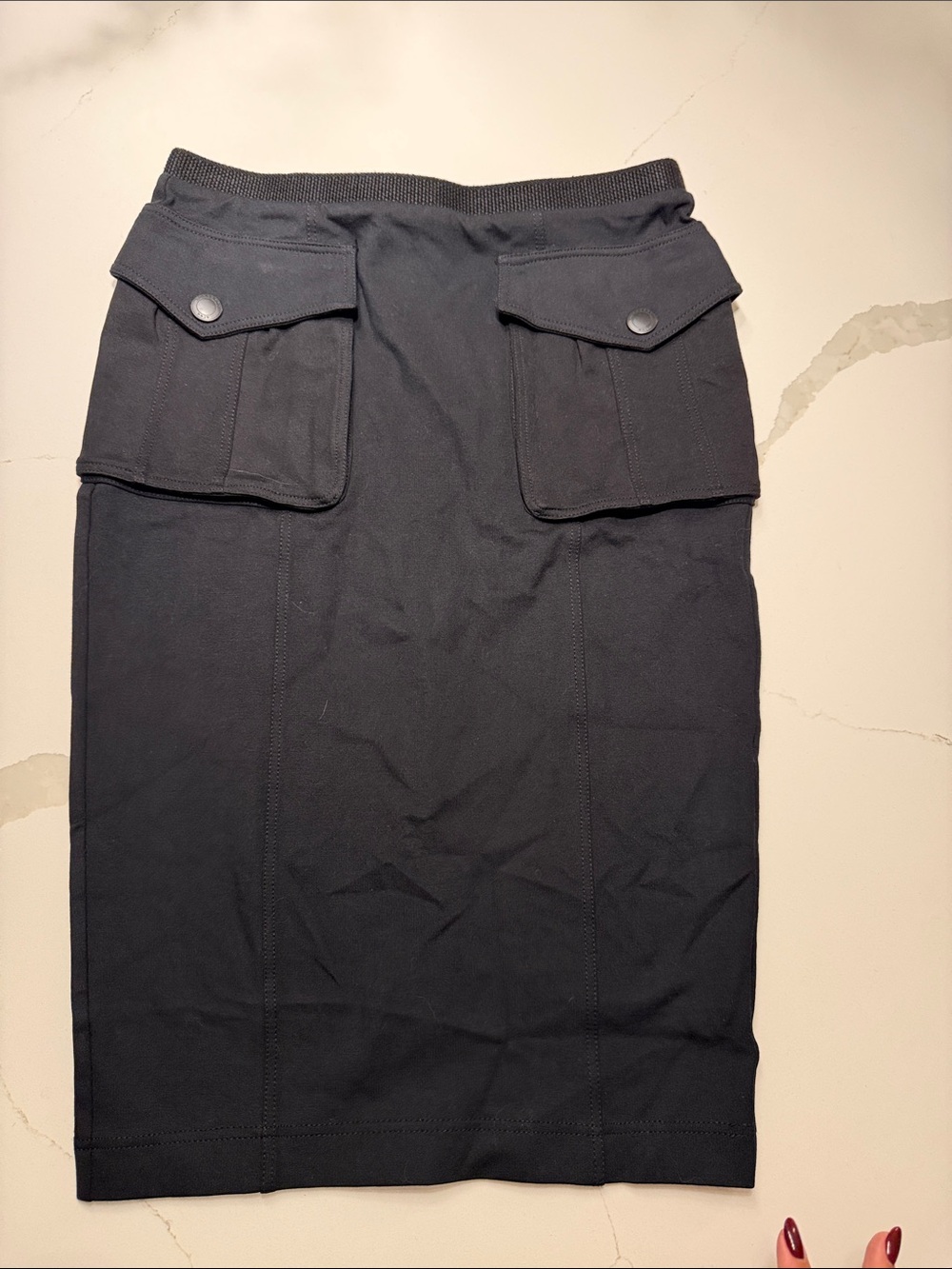 Vintage Burberry Brit black ponte knit pencil skirt